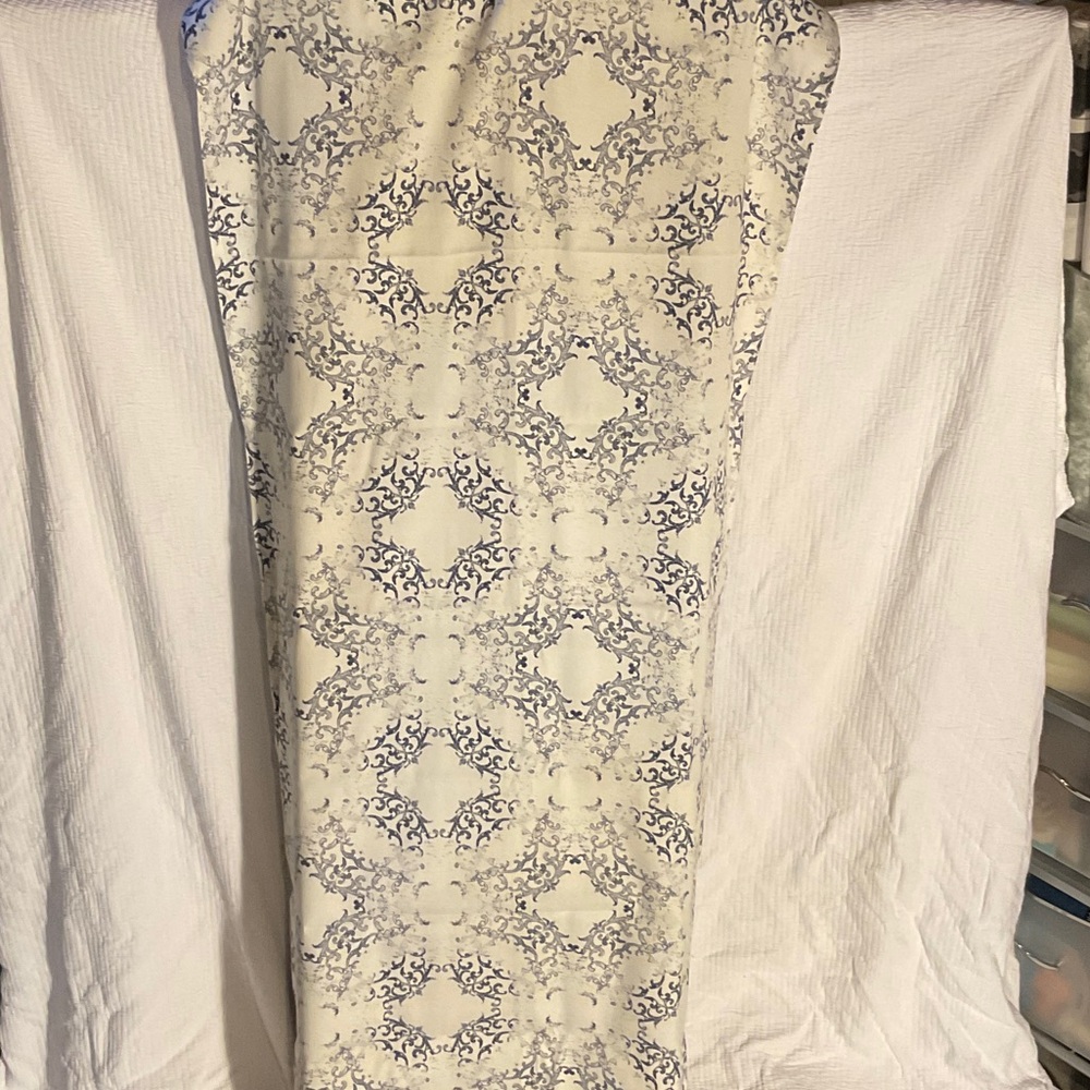 Ellery Blue and Cream Decorative Curtain Set